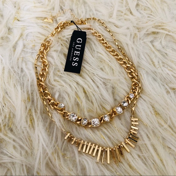 New! GUESS Gold-Tone Spike Necklace - Picture 5 of 9